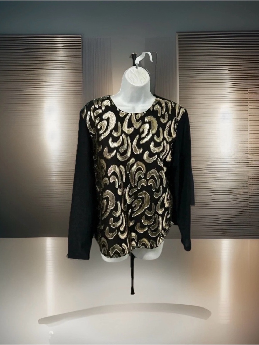 Vintage Boston Maid Women’s‎ Size 14 Gold Black Blouse Elegant Dark Romantic